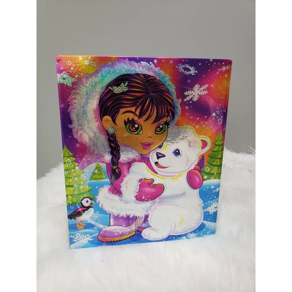 Vintage Lisa Frank Anana Eskimo Polar Bear‎ White Tuscan Bird Three Ring Binder